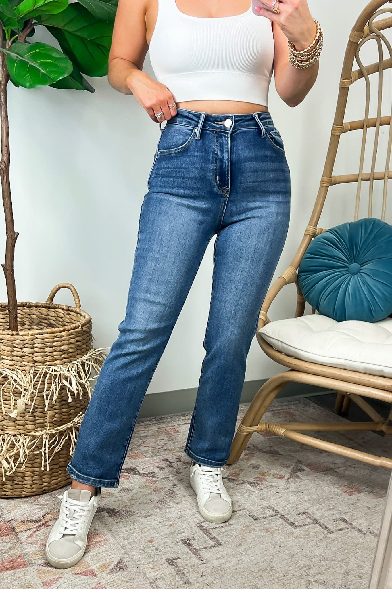  Helenea High Rise Crop Straight Jeans - Madison and Mallory