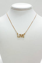 Gold Hello Love Rhinestone Necklace - FINAL SALE - Madison and Mallory
