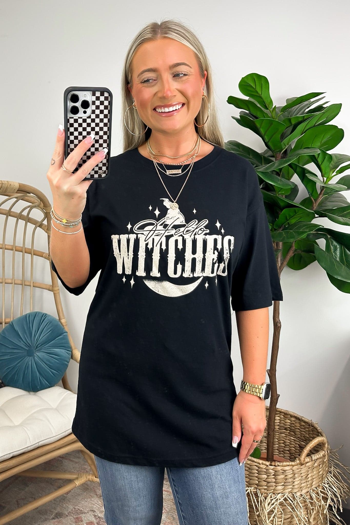 Hello Witches Oversized Graphic Tee - FINAL SALE - Madison and Mallory