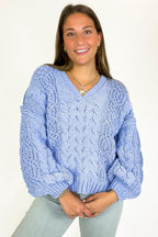 Heritage Knit V-Neck Cable Sweater - FINAL SALE - Madison and Mallory
