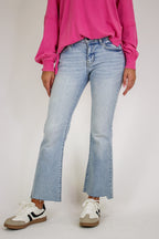 Heritage Mid Rise Crop Flare Jeans - Madison and Mallory