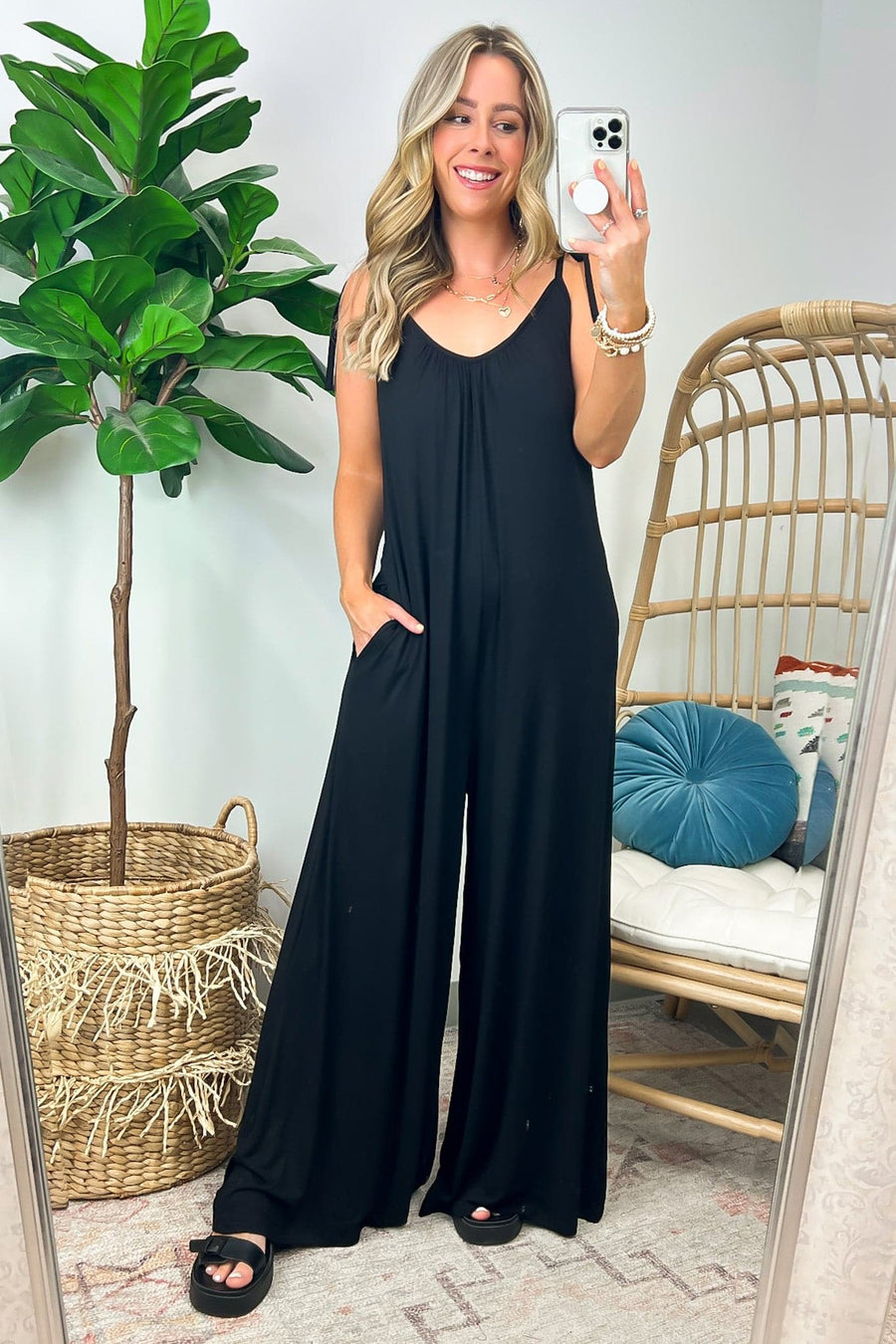  Hilanna Adjustable Strap Oversized Lounge Jumpsuit - BACK IN STOCK - Madison and Mallory