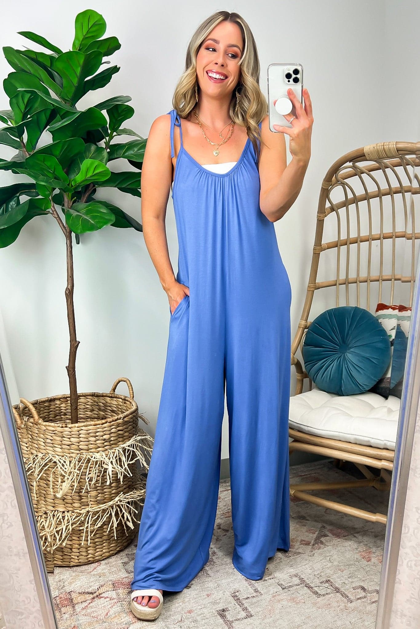  Hilanna Adjustable Strap Oversized Lounge Jumpsuit - BACK IN STOCK - Madison and Mallory