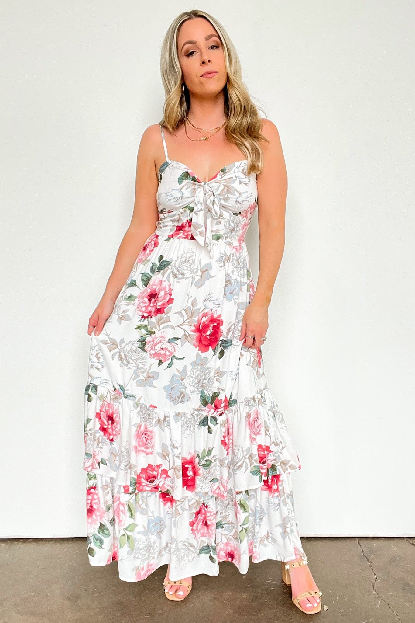  Hollin Floral Print Tiered Maxi Dress - FINAL SALE - Madison and Mallory