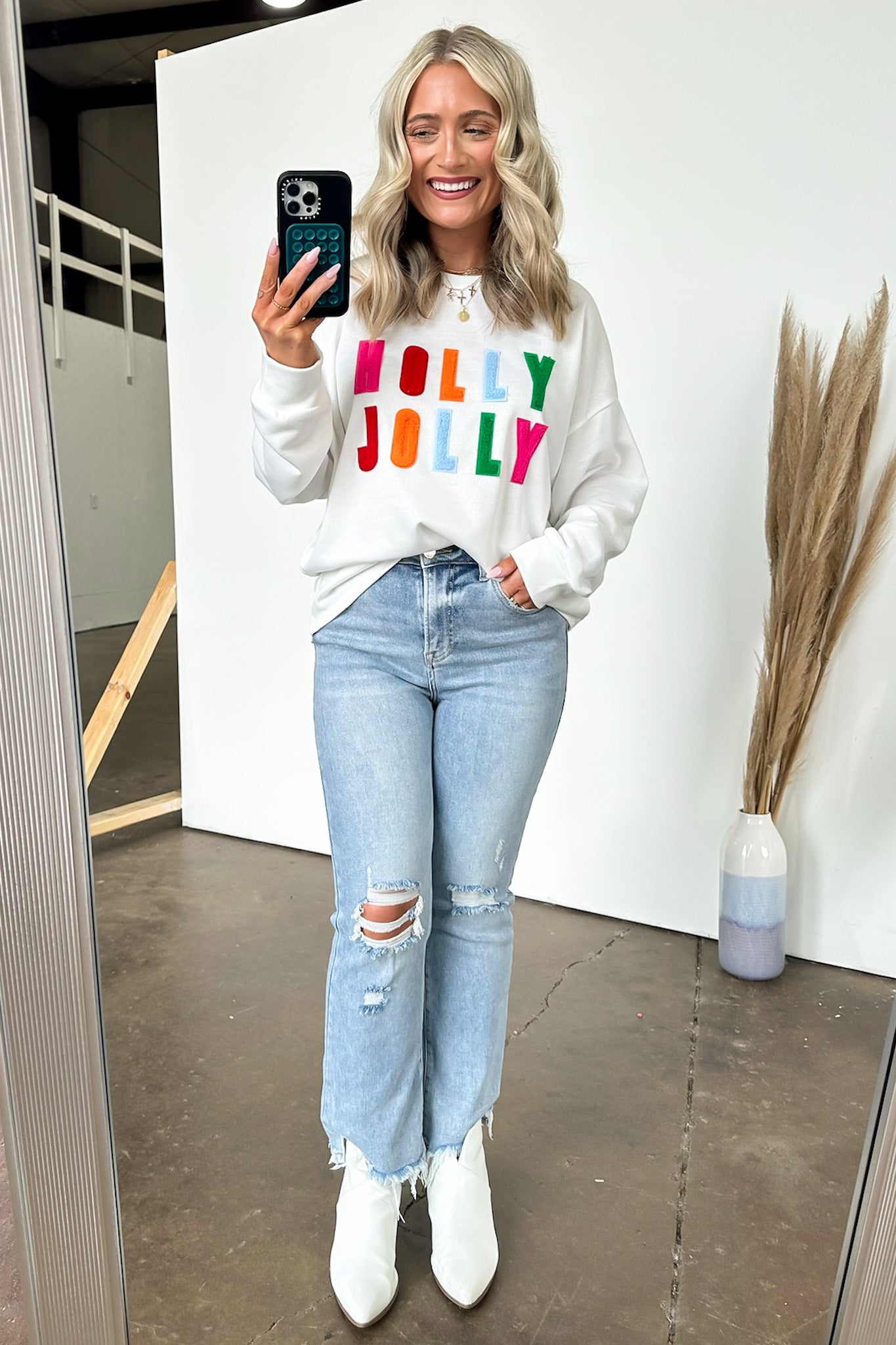  Holly Jolly French Terry Oversized Pullover - FINAL SALE - Madison and Mallory
