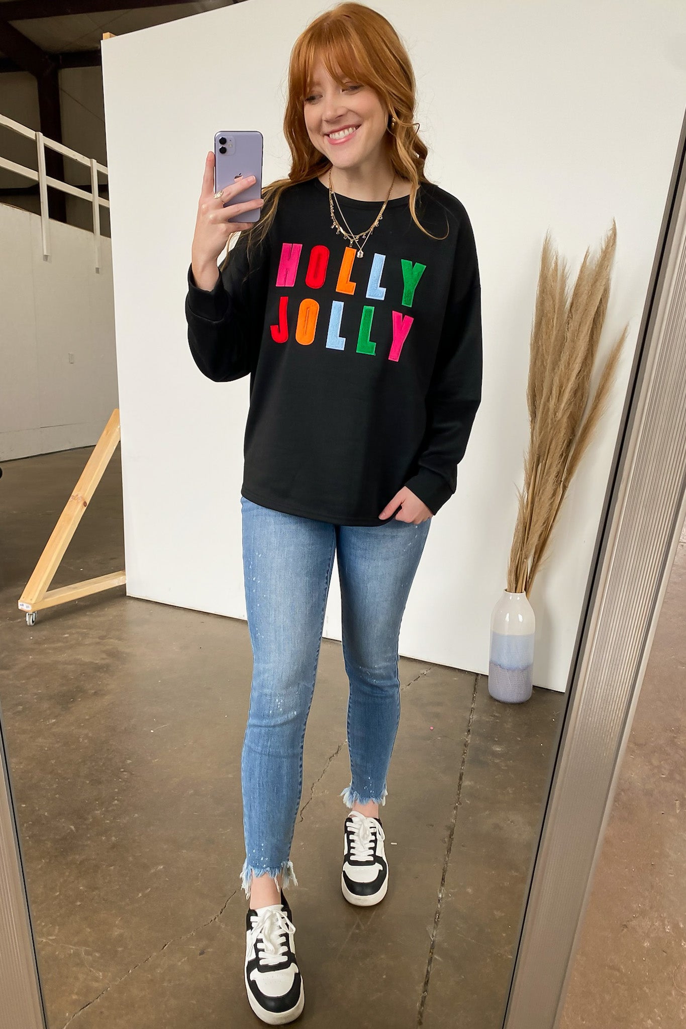  Holly Jolly French Terry Oversized Pullover - FINAL SALE - Madison and Mallory