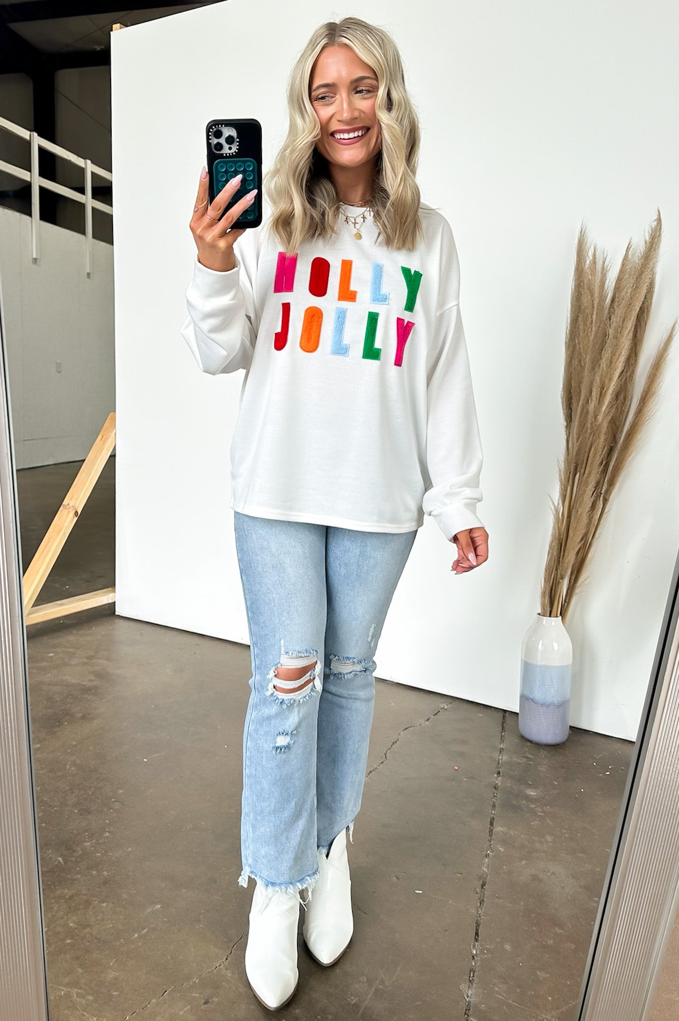  Holly Jolly French Terry Oversized Pullover - Madison and Mallory