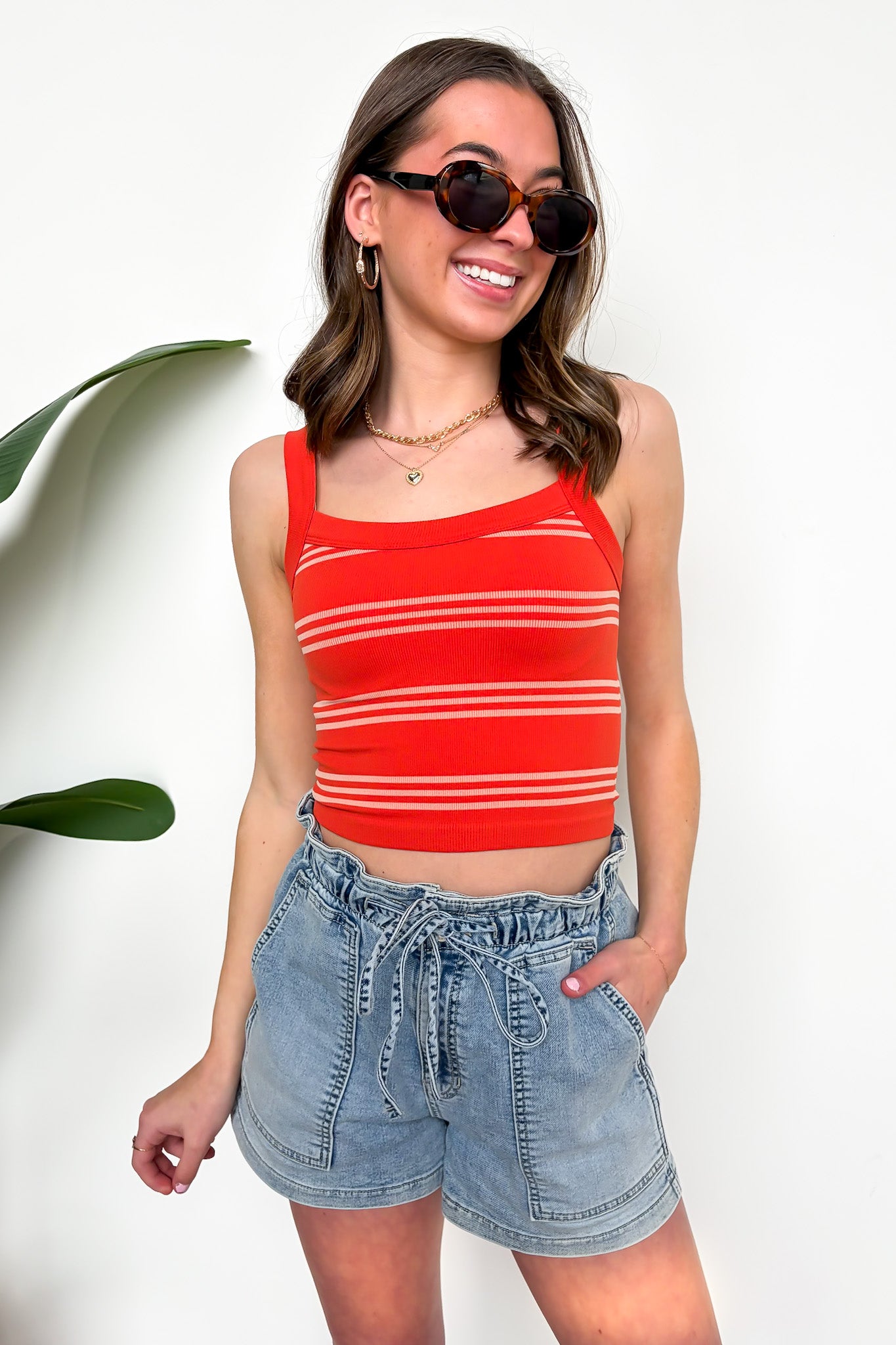 Summer Fig / SM Horizon Lines Striped Tank Top - Madison and Mallory