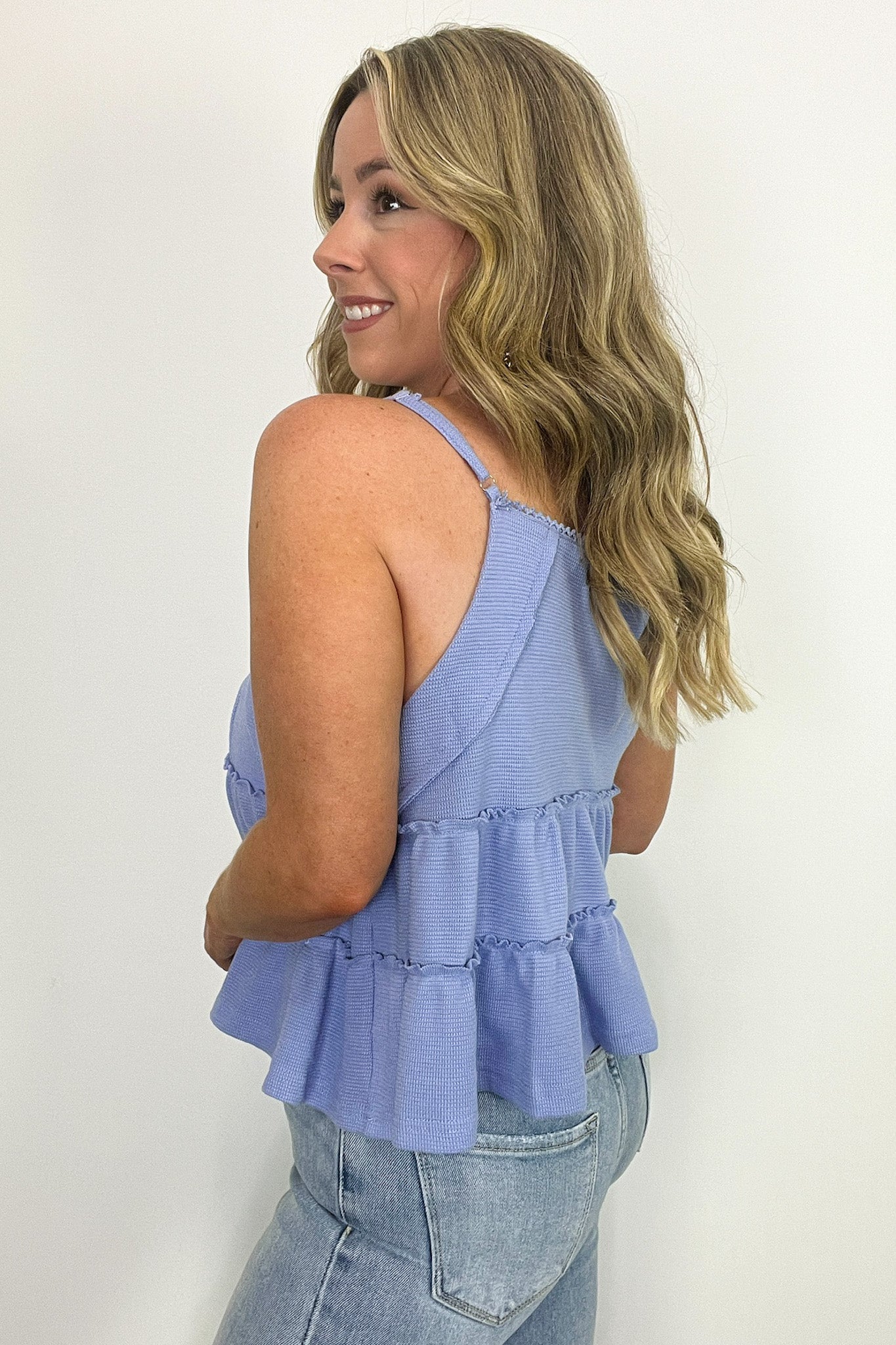  Hyacinth Babydoll Tiered Tank Top - Madison and Mallory