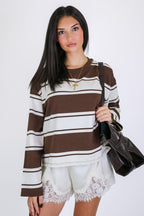 Signal Stripe Crew Pullover