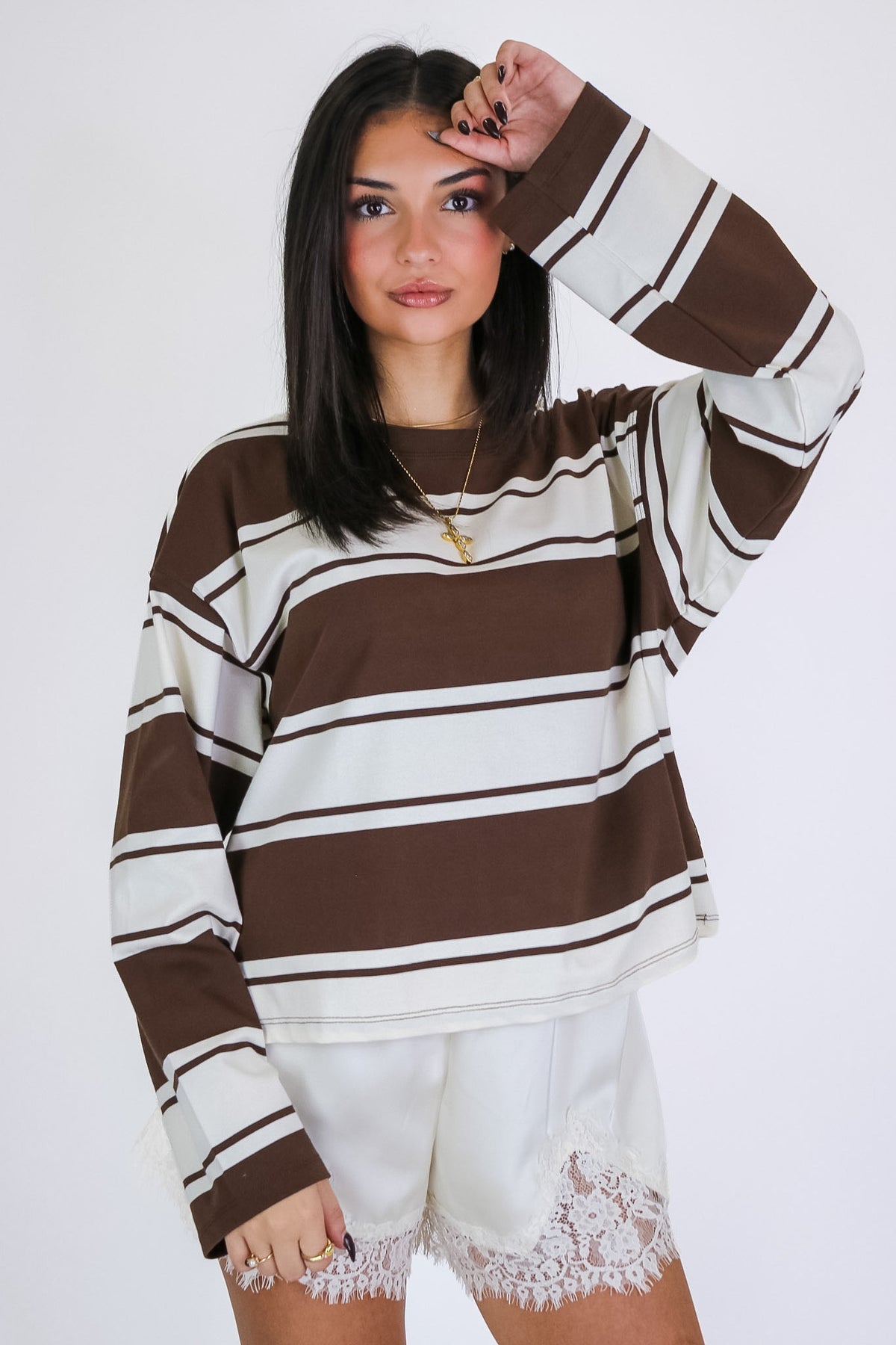 Signal Stripe Crew Pullover