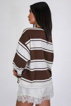 Signal Stripe Crew Pullover