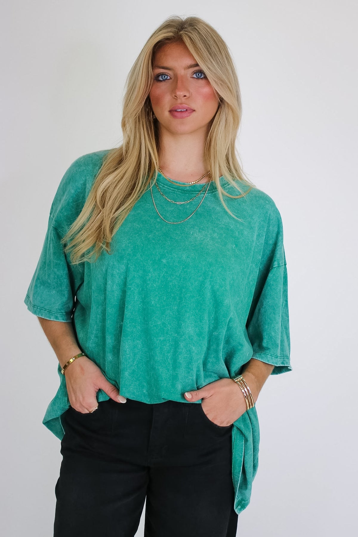 Weekend Awaits Mineral Wash Oversized Top