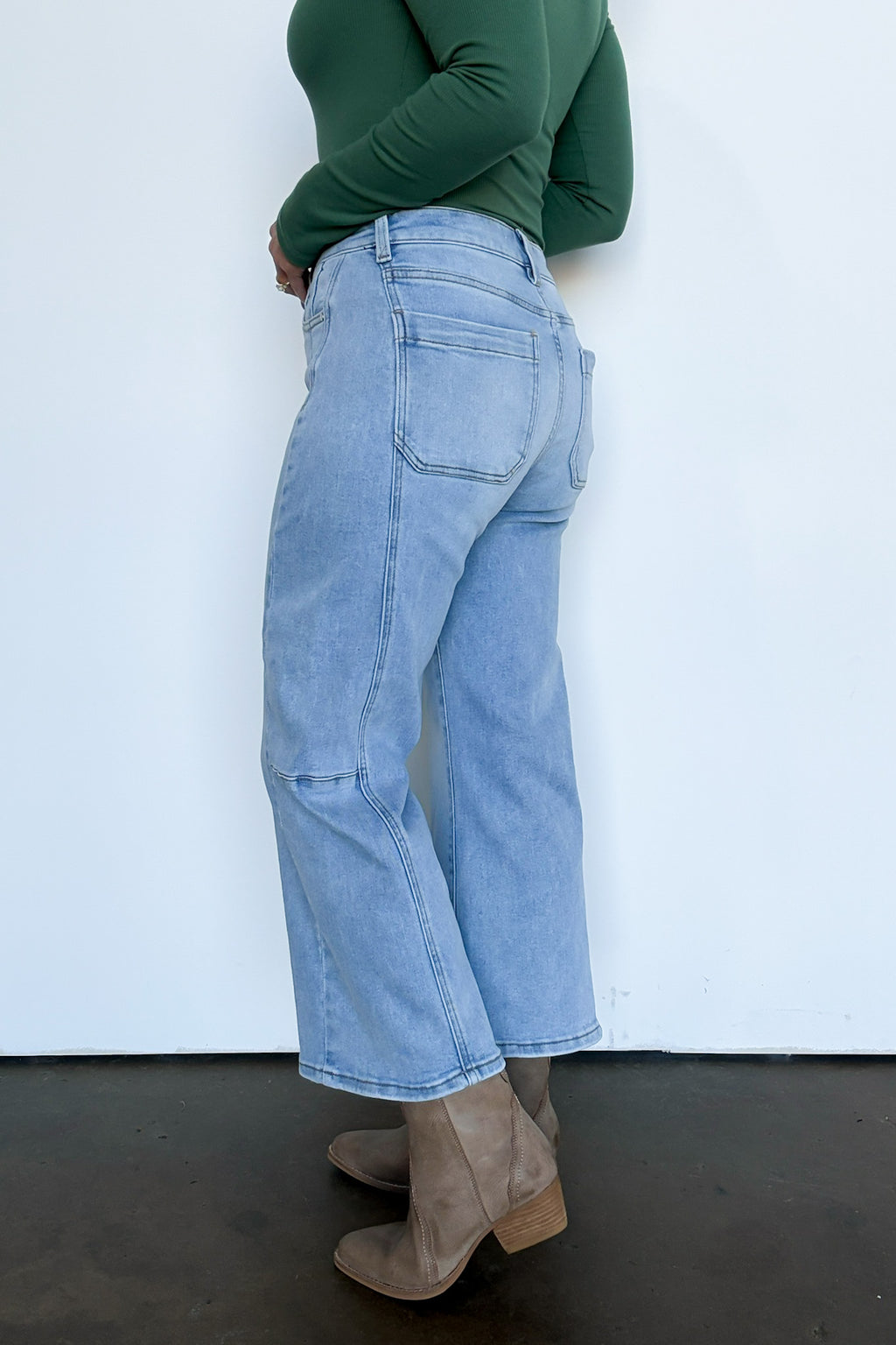 Susana Crop Wide Leg Seam Detail Jeans - Madison and Mallory