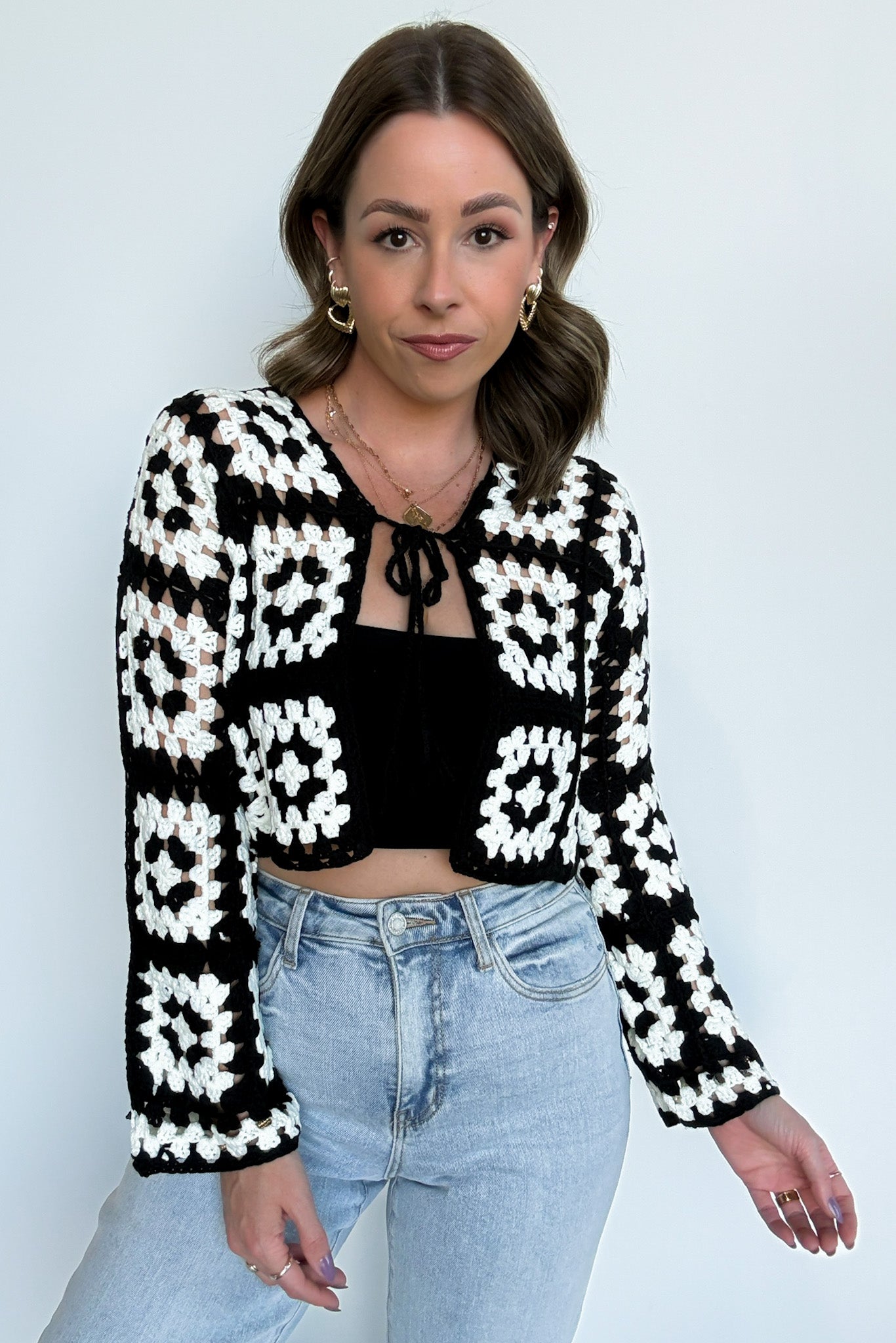  Timeless Vibes Crochet Square Cardigan - Madison and Mallory