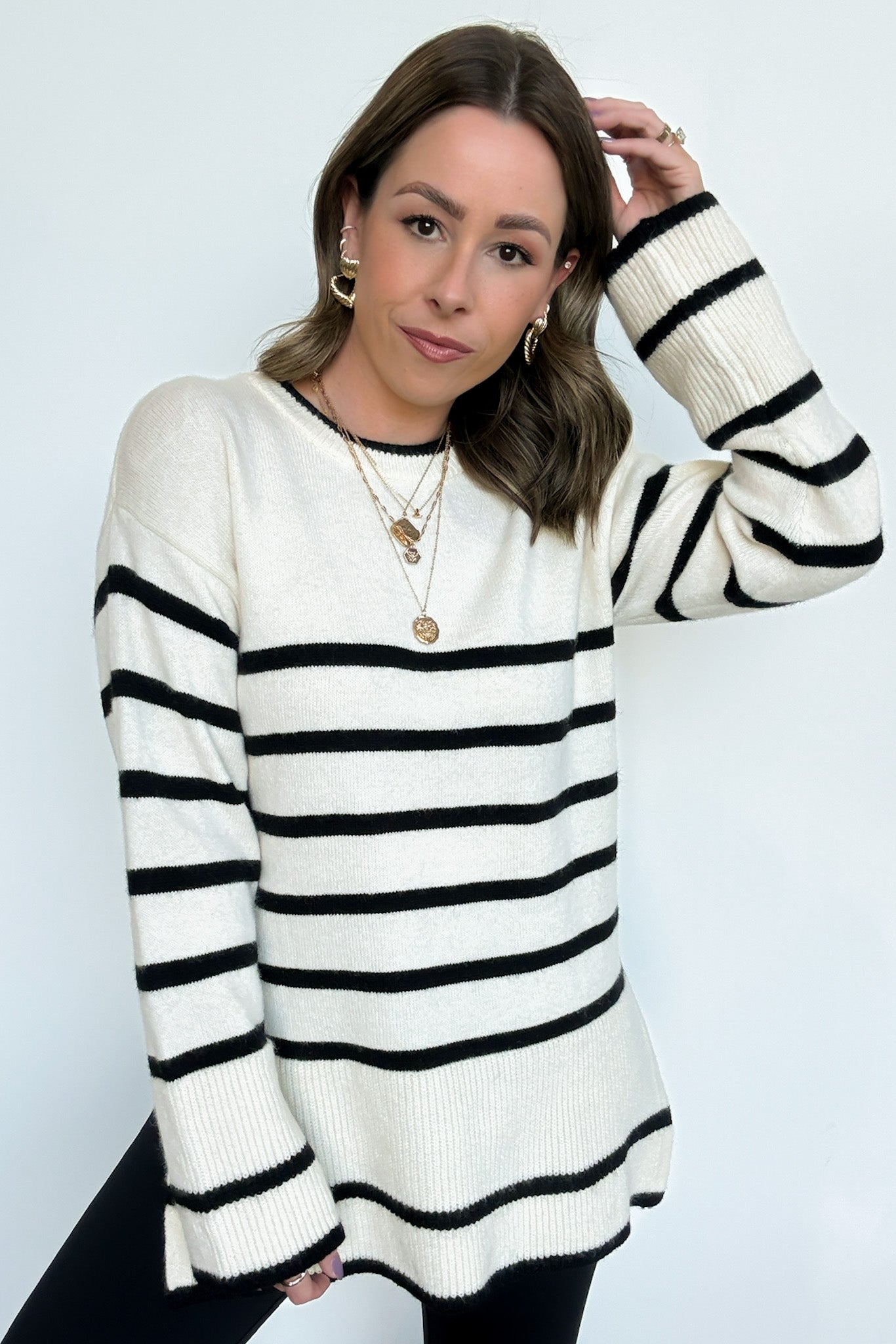 Cozy Stripe Delight Knit Sweater - FINAL SALE - Madison and Mallory