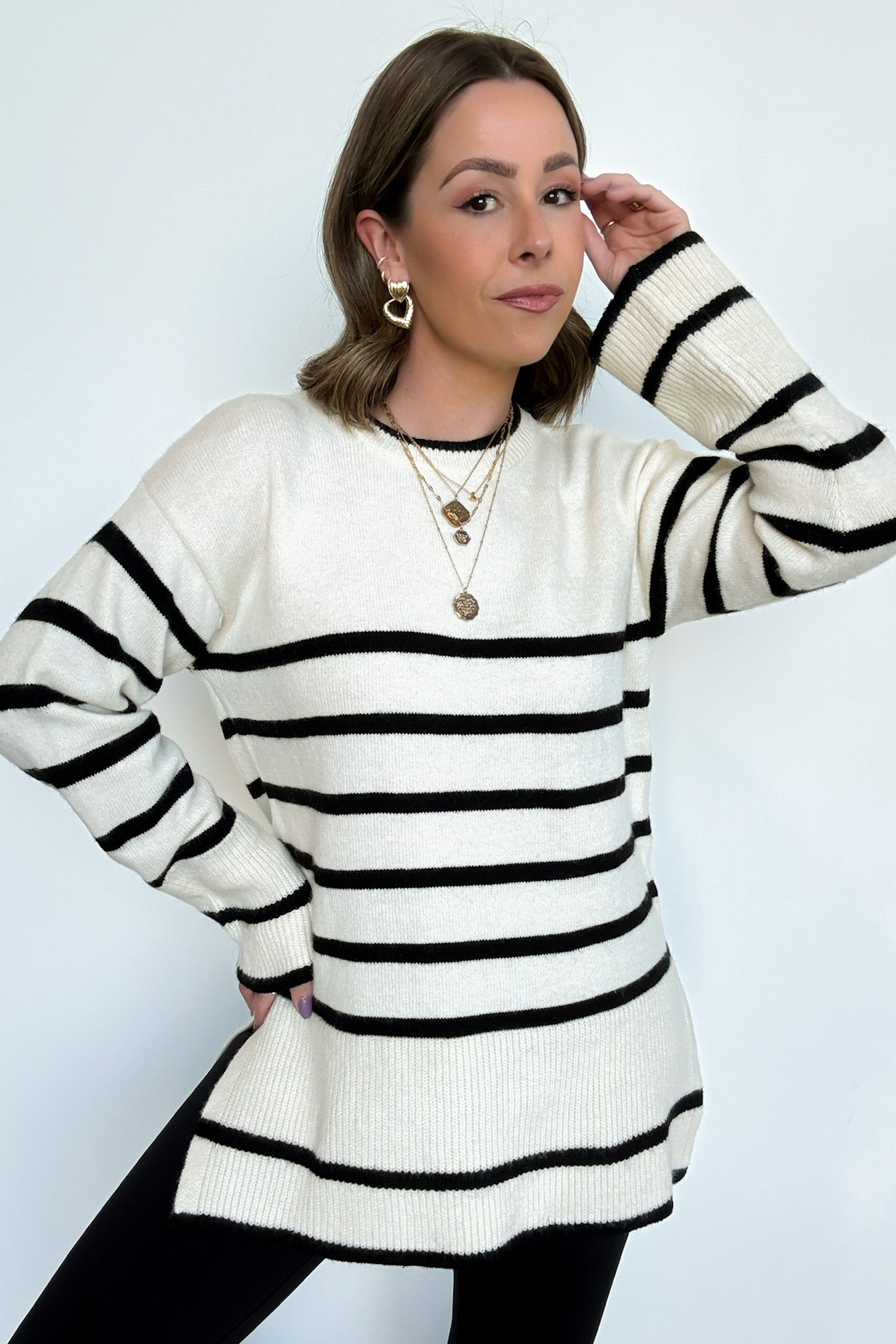  Cozy Stripe Delight Knit Sweater - Madison and Mallory