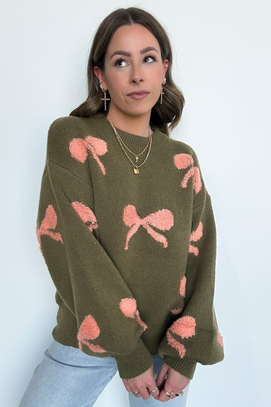  Ribbons and Bows Oversized Knit Sweater - Madison and Mallory