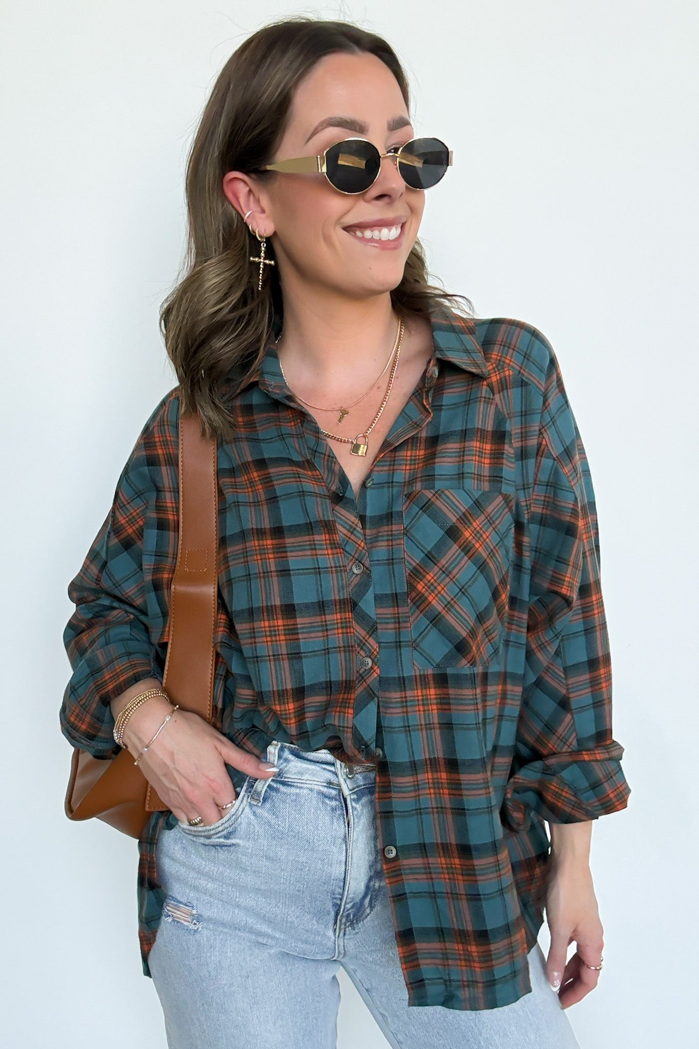 Walnut Cove Relaxed Vintage Plaid Flannel Top - FINAL SALE - Madison and Mallory
