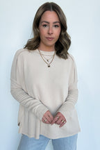 Coy Cutie Textured Raw Edge Boat Neck Top - Madison and Mallory