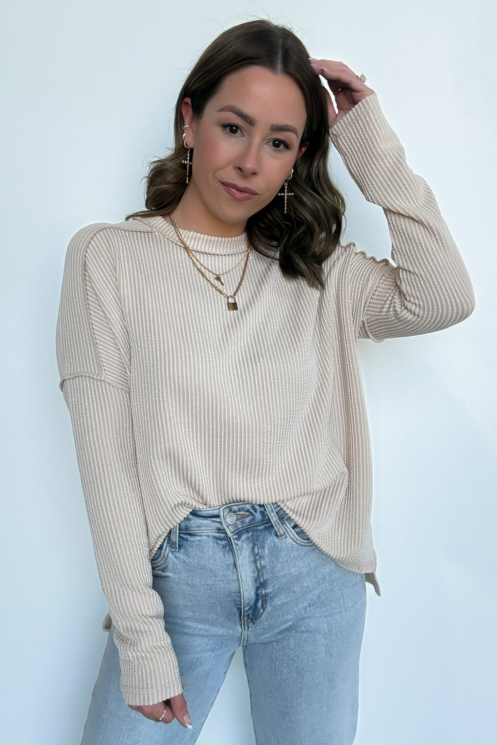 Coy Cutie Textured Raw Edge Boat Neck Top - BACK IN STOCK - Madison and Mallory