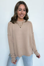 Coy Cutie Textured Raw Edge Boat Neck Top - BACK IN STOCK - Madison and Mallory