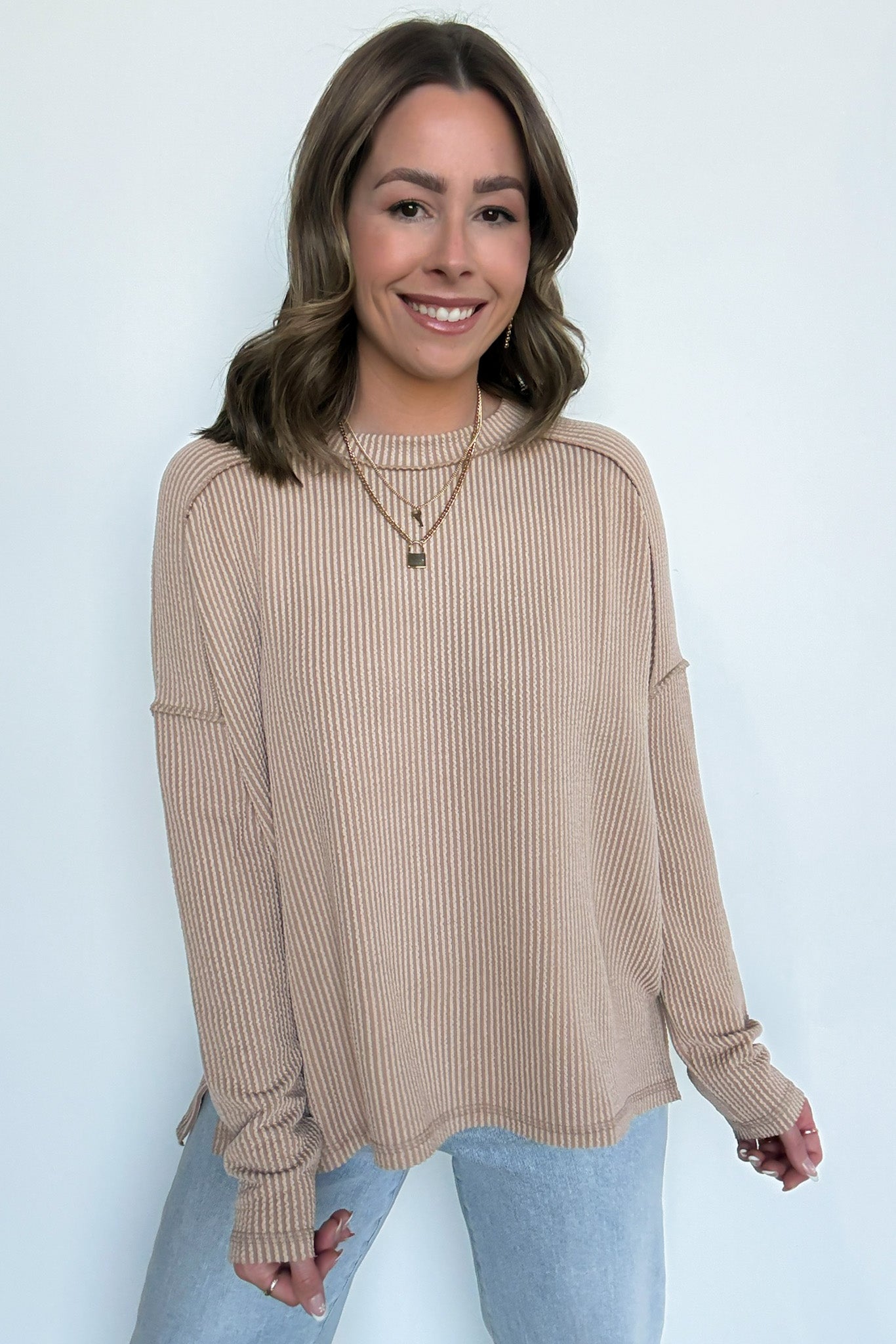Coy Cutie Textured Raw Edge Boat Neck Top - BACK IN STOCK - Madison and Mallory
