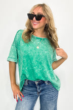 Kelly Green / SM Wild Drift Acid Wash Relaxed Tee - BACK IN STOCK - Madison and Mallory