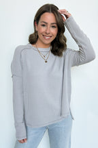 Coy Cutie Textured Raw Edge Boat Neck Top - BACK IN STOCK - Madison and Mallory