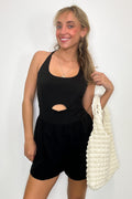 Black / S Haylee Cutout Active Romper - Madison and Mallory
