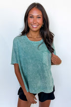 Dark Green / SM Halo Drift Oversized Pocket Top - Madison and Mallory