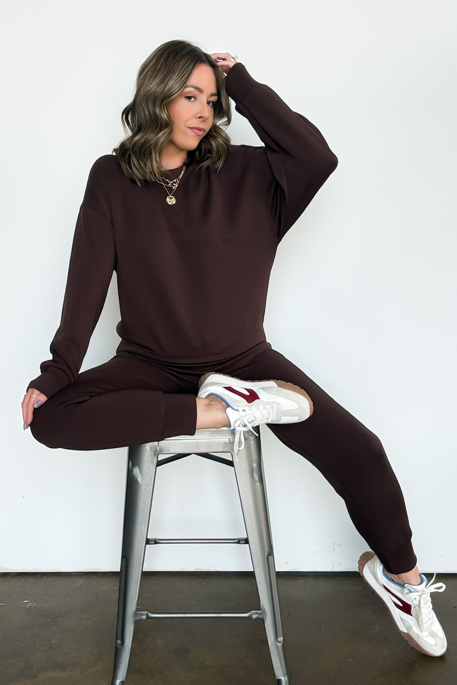  Sporty Chic Scuba Knit Crewneck Sweatshirt - Madison and Mallory