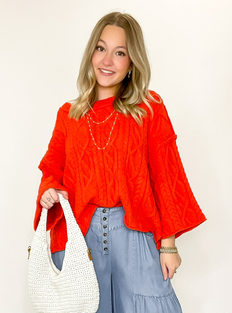 Cozy Thread Relaxed Cable Knit Sweater