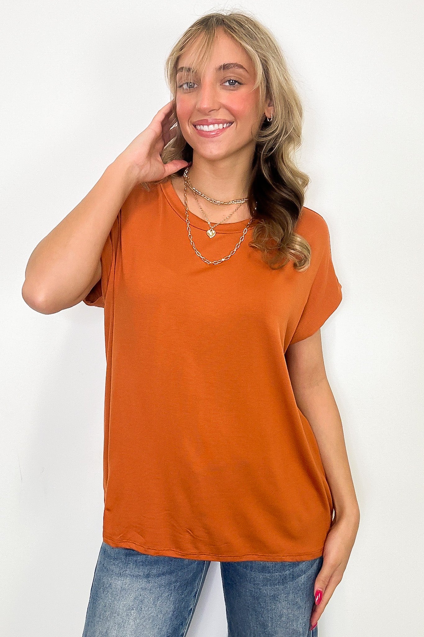 Camielle Round Neck Short Sleeve Top - FINAL SALE - Madison and Mallory