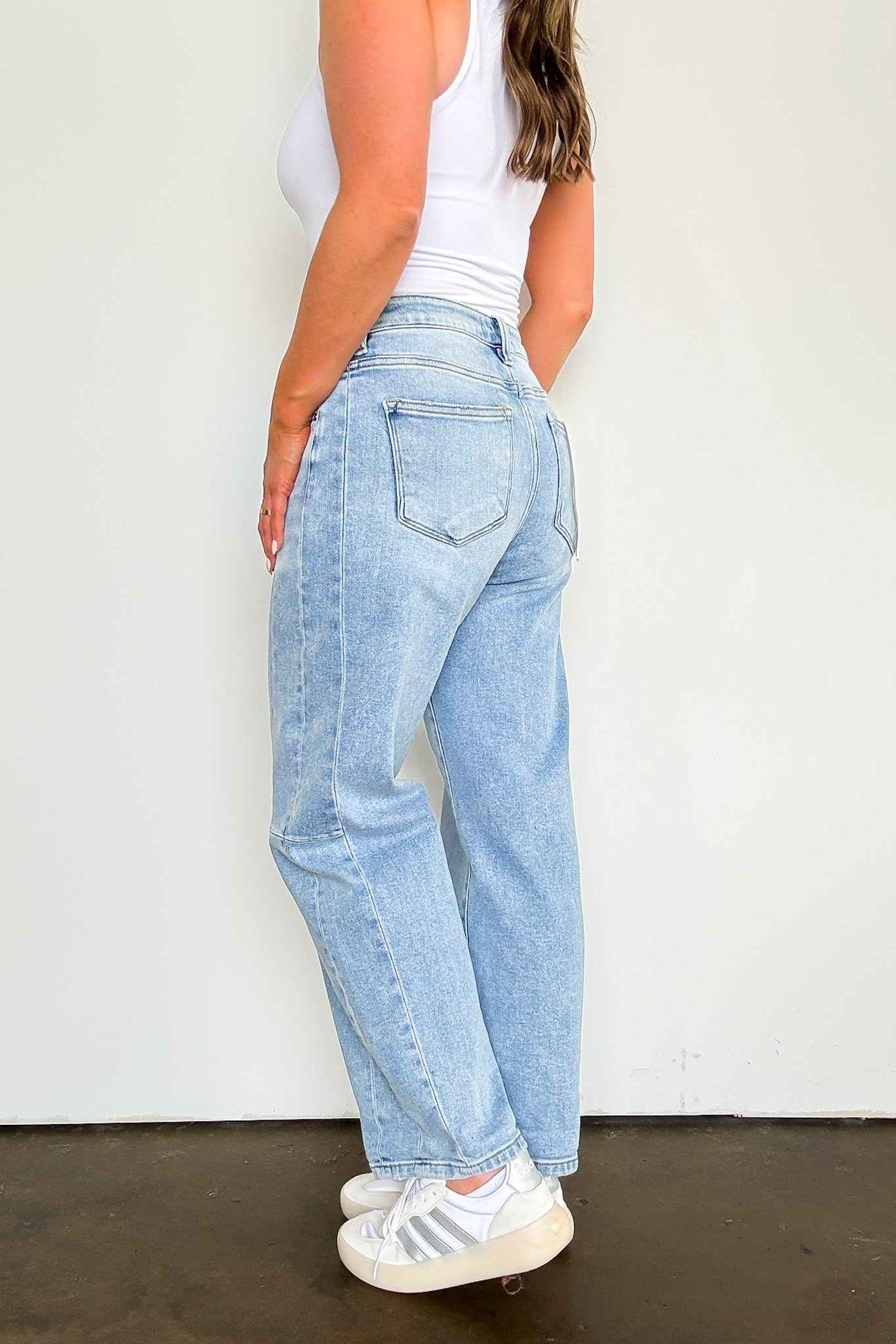 Layne Barrel Leg Denim Jeans - Madison and Mallory