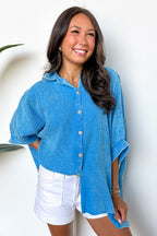 Carleen Washed Gauze Button Down Top - BACK IN STOCK