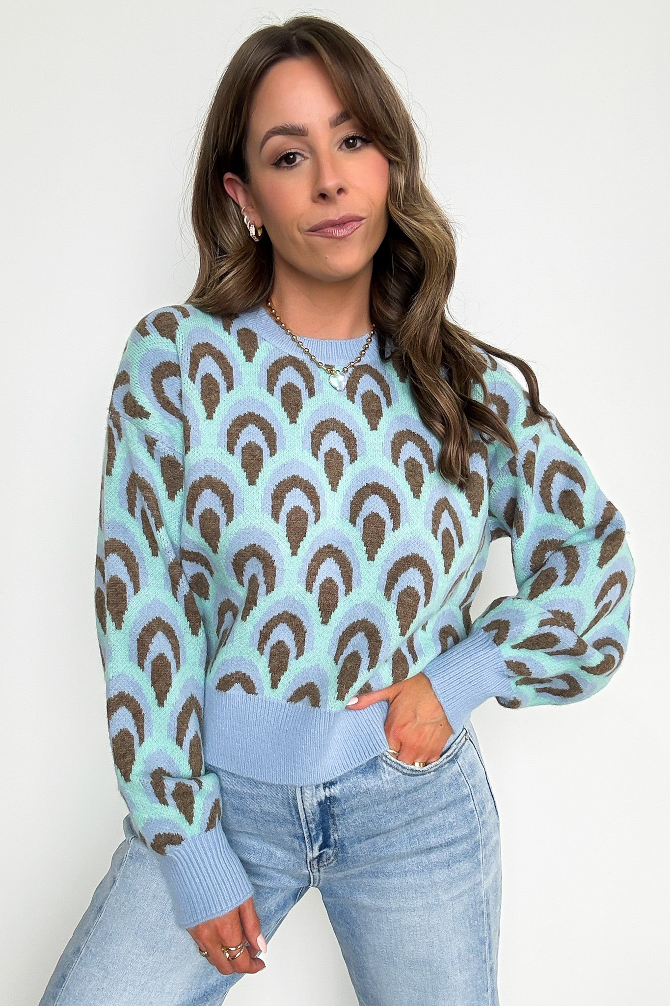 Perfect Concept Scale Jacquard Knit Sweater - Madison and Mallory