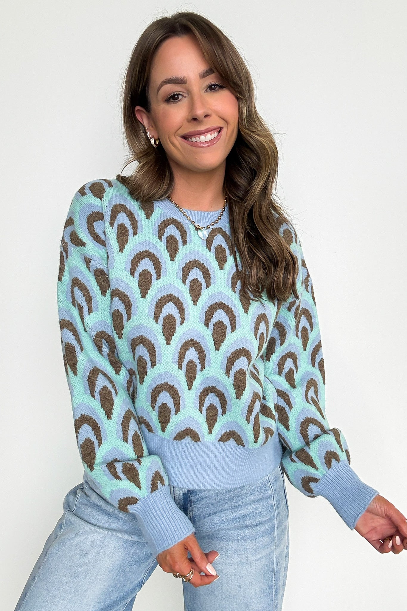 Perfect Concept Scale Jacquard Knit Sweater - Madison and Mallory