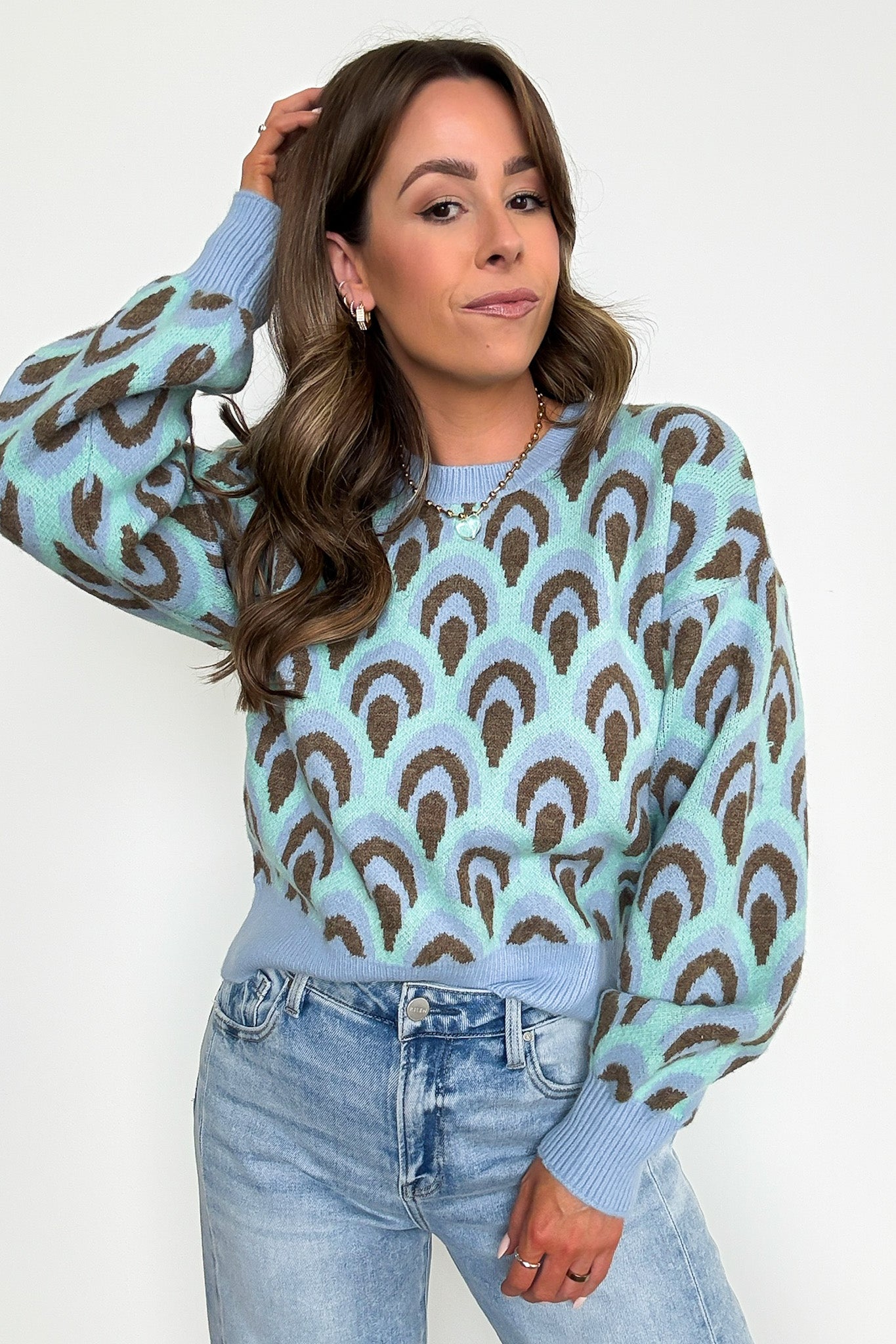 Perfect Concept Scale Jacquard Knit Sweater - Madison and Mallory