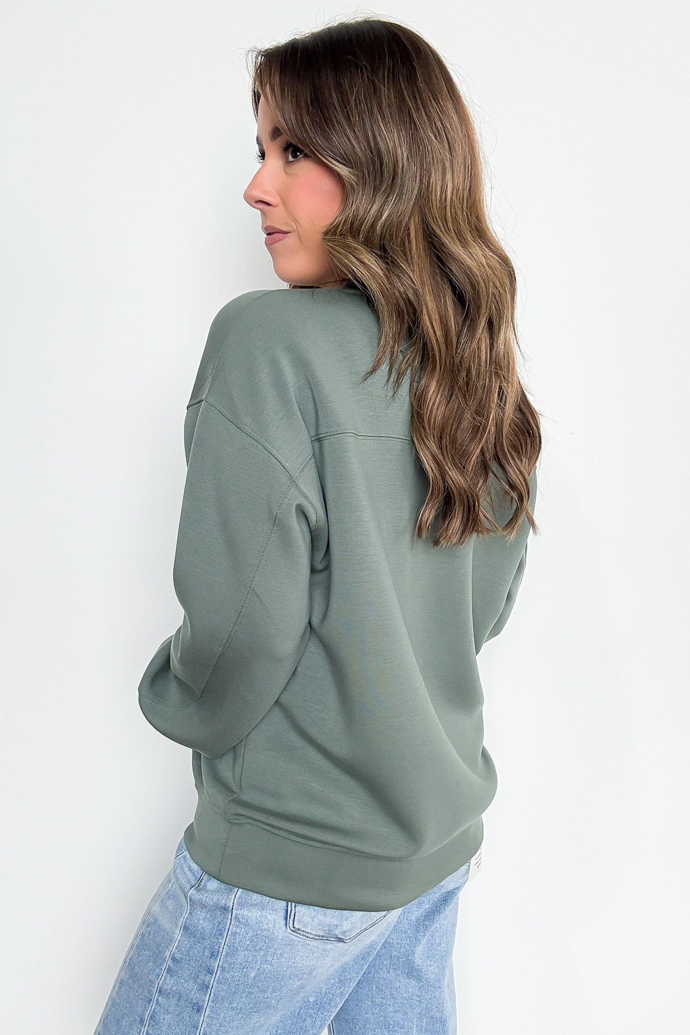 Kennedy Scuba Mock Neck Pullover - Madison and Mallory