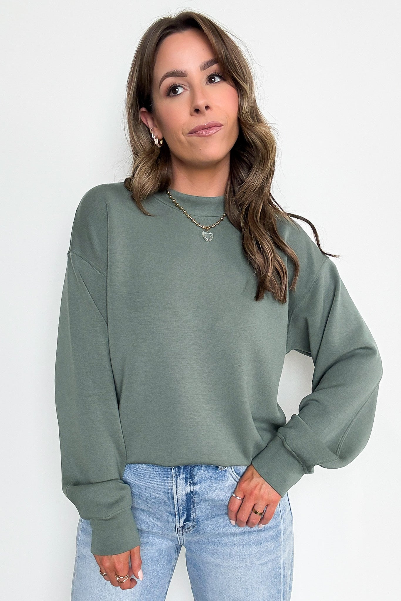 Kennedy Scuba Mock Neck Pullover - Madison and Mallory