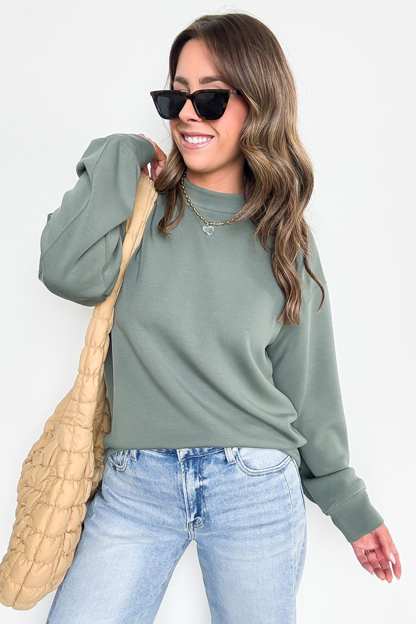 Kennedy Scuba Mock Neck Pullover - Madison and Mallory