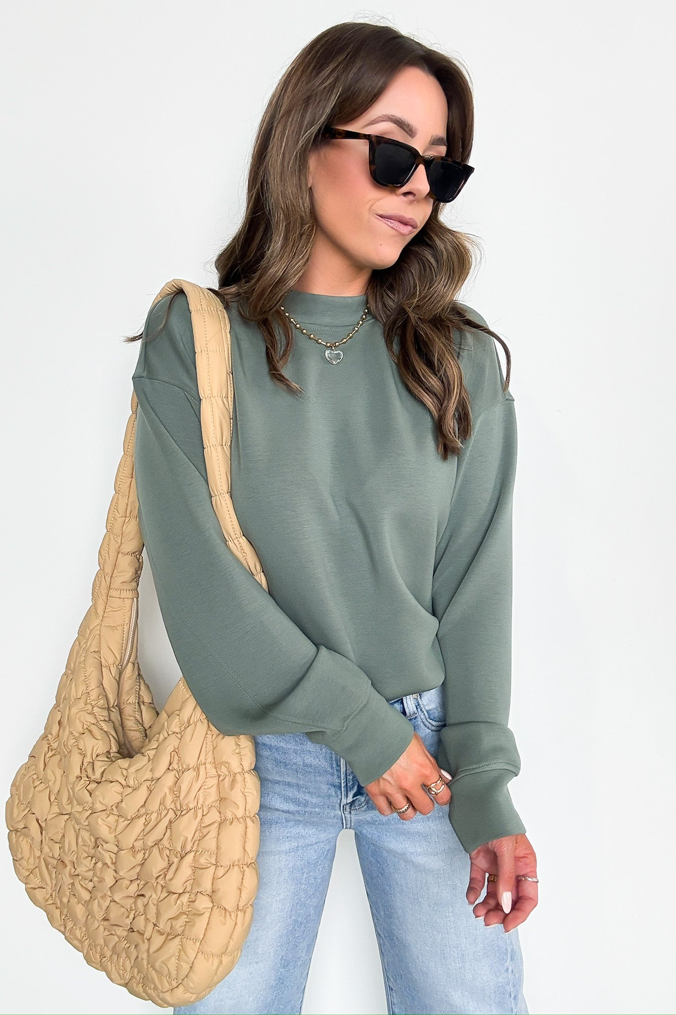 Kennedy Scuba Mock Neck Pullover - Madison and Mallory