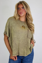 Rylee Mineral Wash Rib Knit Top