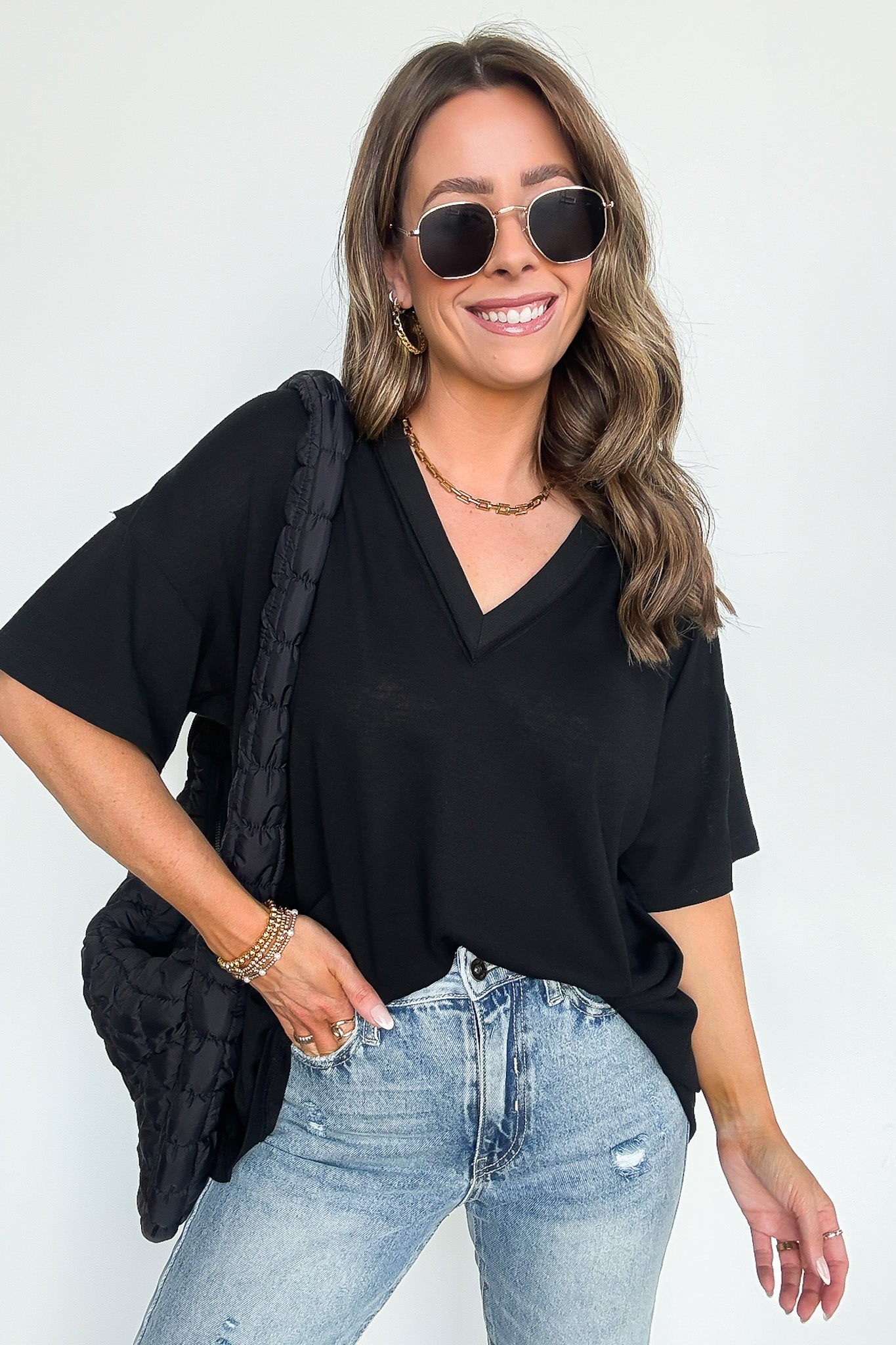 Black / S Free Spirit Stone Washed Tee - BACK IN STONE - Madison and Mallory