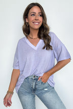 Lilac / S Free Spirit Stone Washed Tee - BACK IN STONE - Madison and Mallory