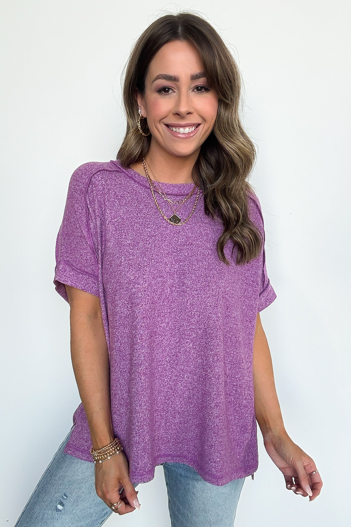 Sunday Muse Melange High Low Tee - BACK IN STOCK - Madison and Mallory