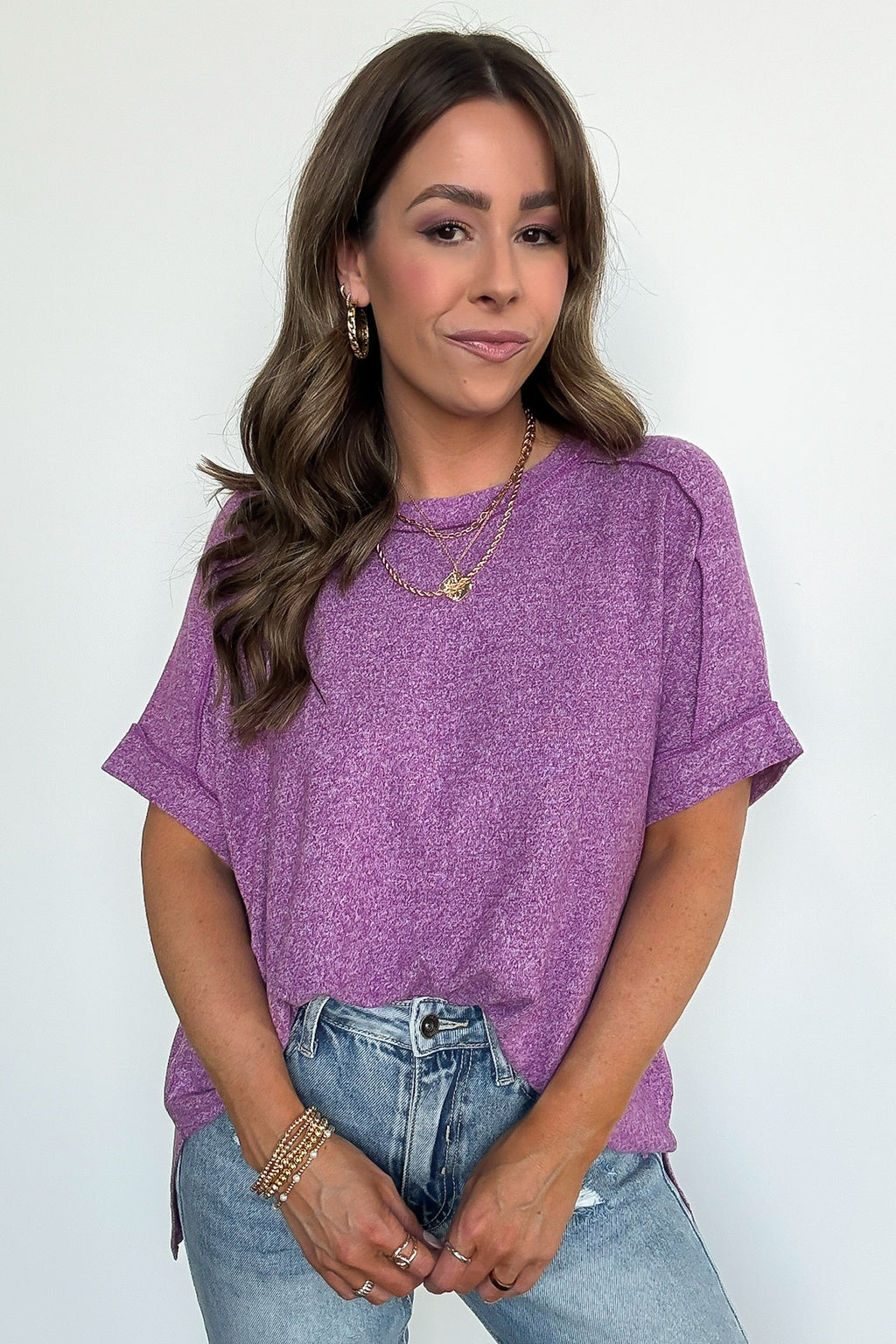 Sunday Muse Melange High Low Tee - BACK IN STOCK - Madison and Mallory