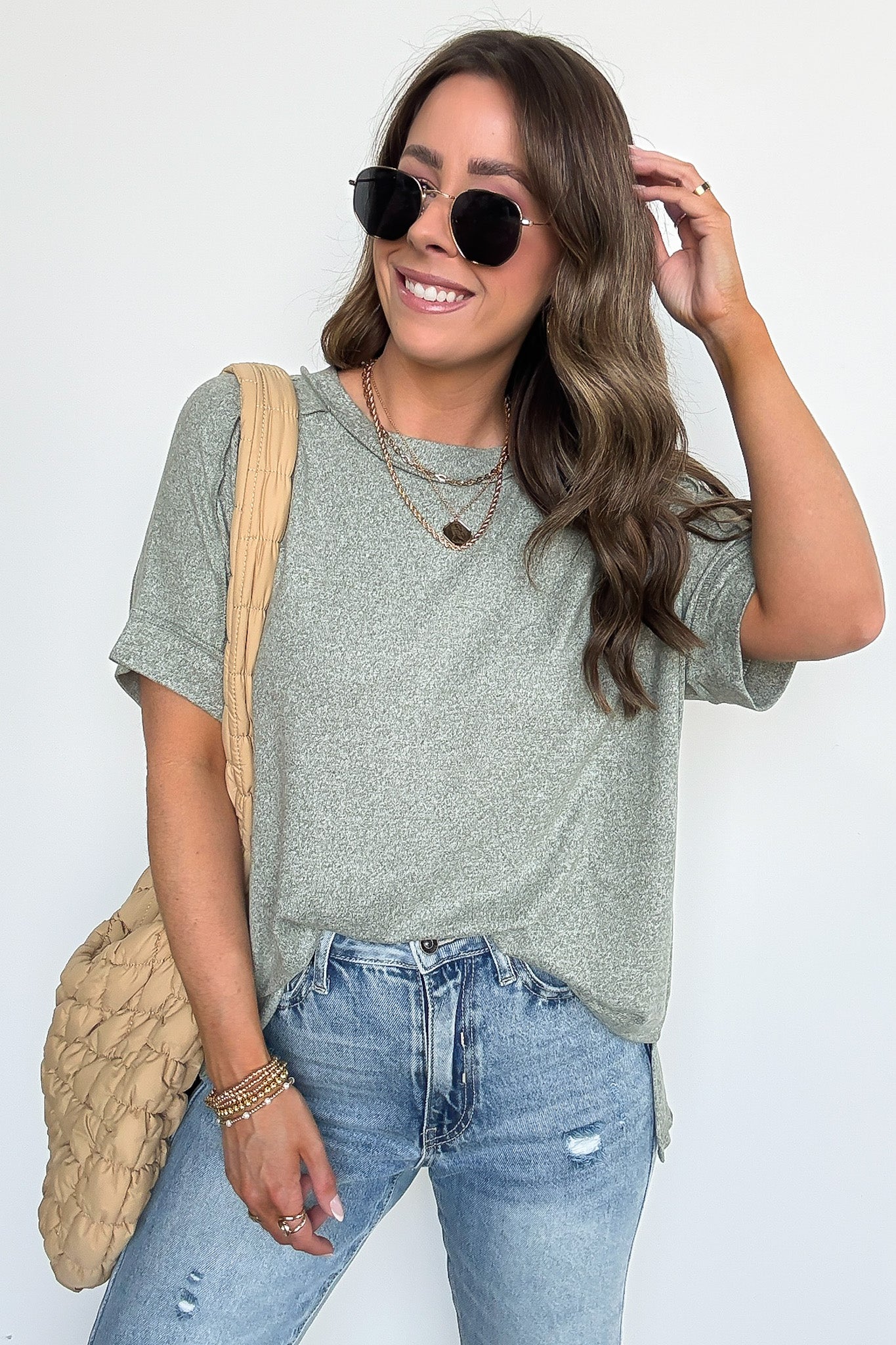 Sunday Muse Melange High Low Tee - BACK IN STOCK - Madison and Mallory