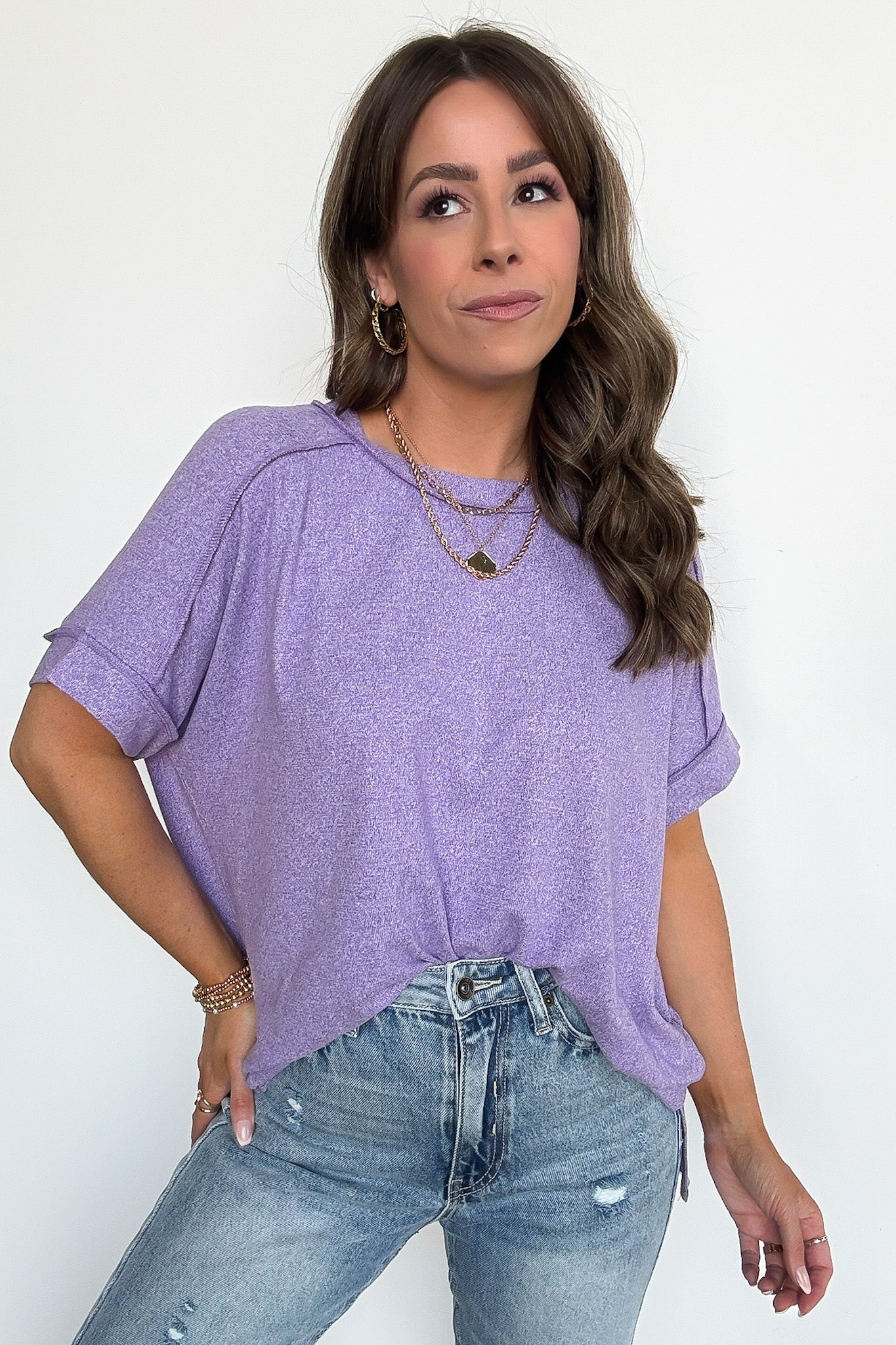 Sunday Muse Melange High Low Tee - BACK IN STOCK - Madison and Mallory